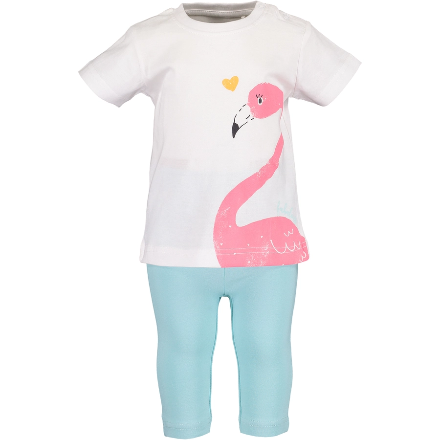 BLUE SEVEN Girls 2er Set T-Shirt + Capri Hose Weiss