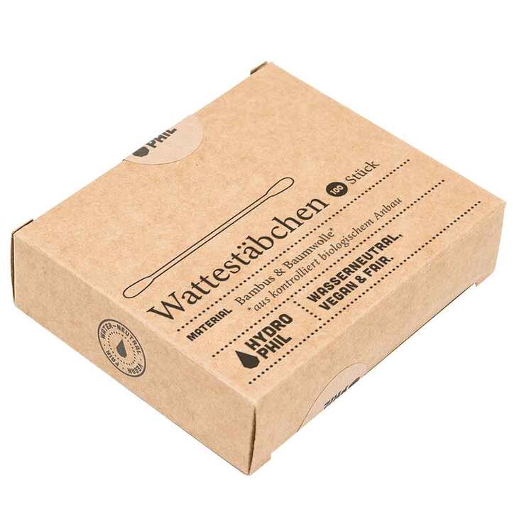 Wattestäbchen aus Bambus & Bio-Baumwolle Hydrophil, 100 St