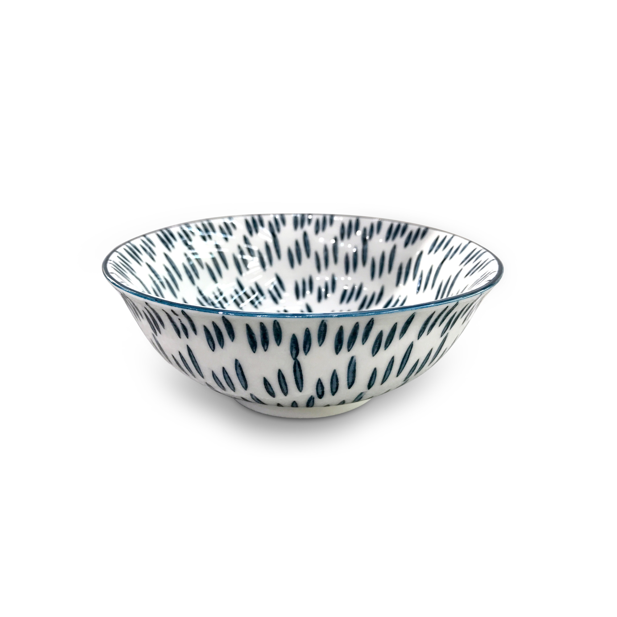 Suppenschale, weiß-blau, Ø 15 cm, H 6 cm zu 4,80