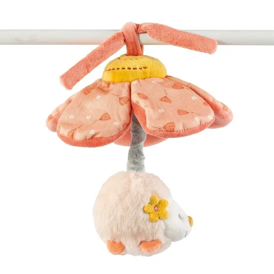 Mila, Zoé & Lana Peluche Vibrante Fleur   Corail        de               Nattou