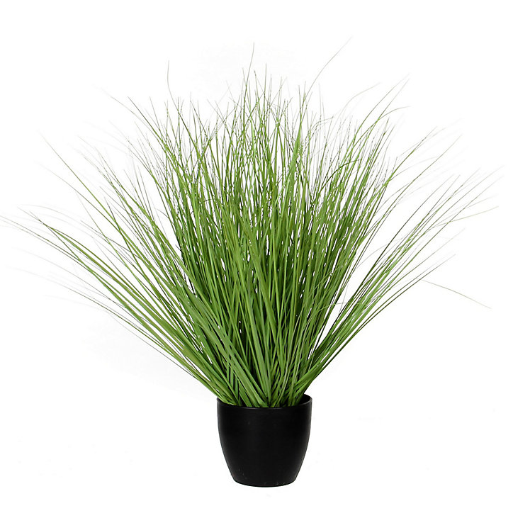 Gras vert artificiel ø50 x h.68 cm en pot plastique ø14,5 cm