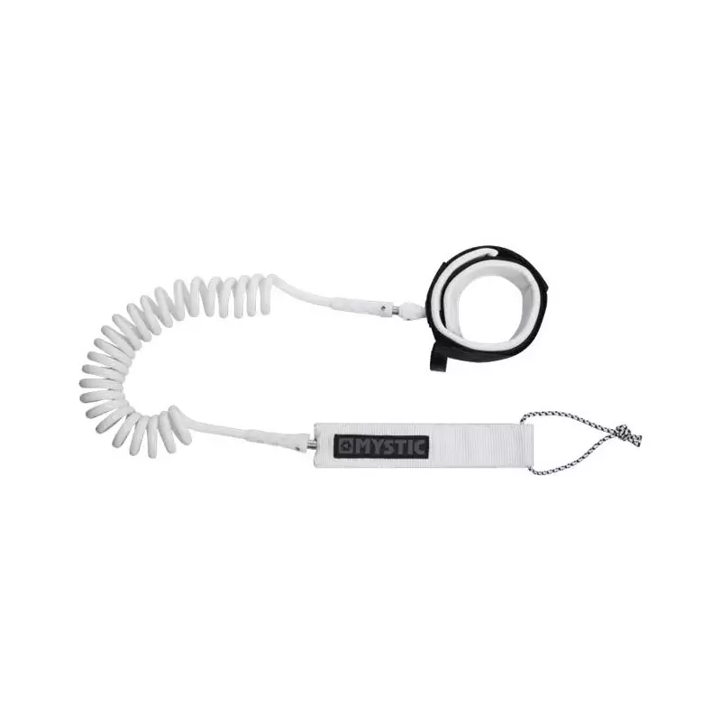 Leash SUP MYSTIC Coiled board leash White