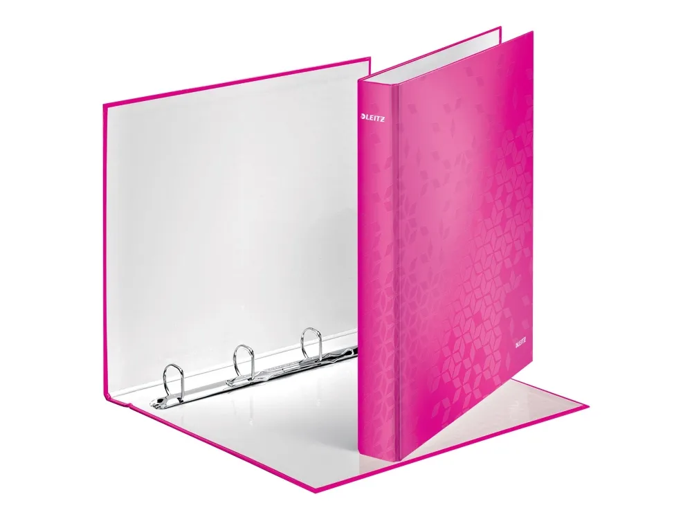 Ringordner Leitz WOW A4  4DR/25mm pink - (10 stk.)