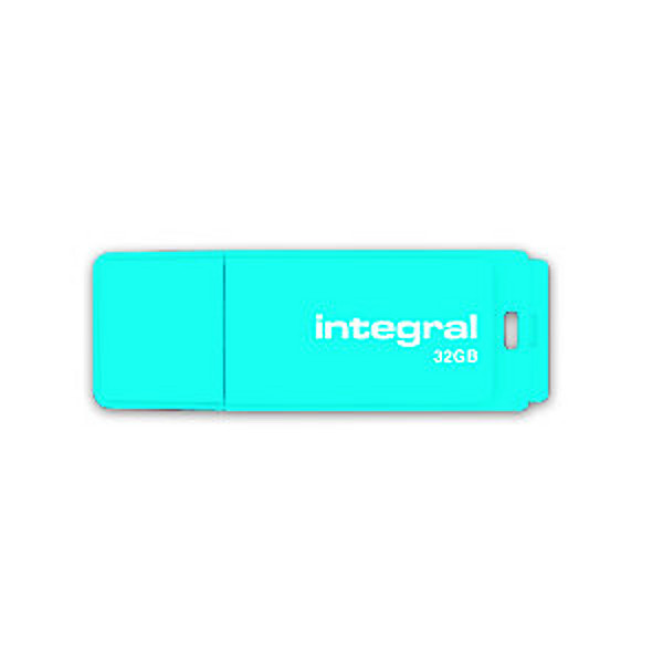 INTEGRAL MEMORY Clé USB 2.0 Neon - 32 Go – bleu (Lot de 2 clés + 1 GRATUITE)
