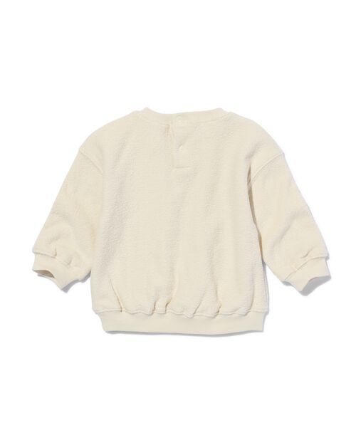sweat-shirt en tissu éponge smiley pour bébé écru