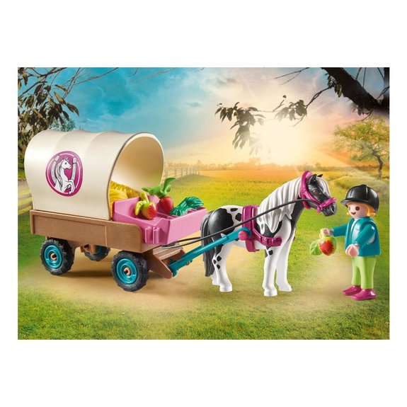 Carriole avec enfant et poney - Playmobil Country 70998