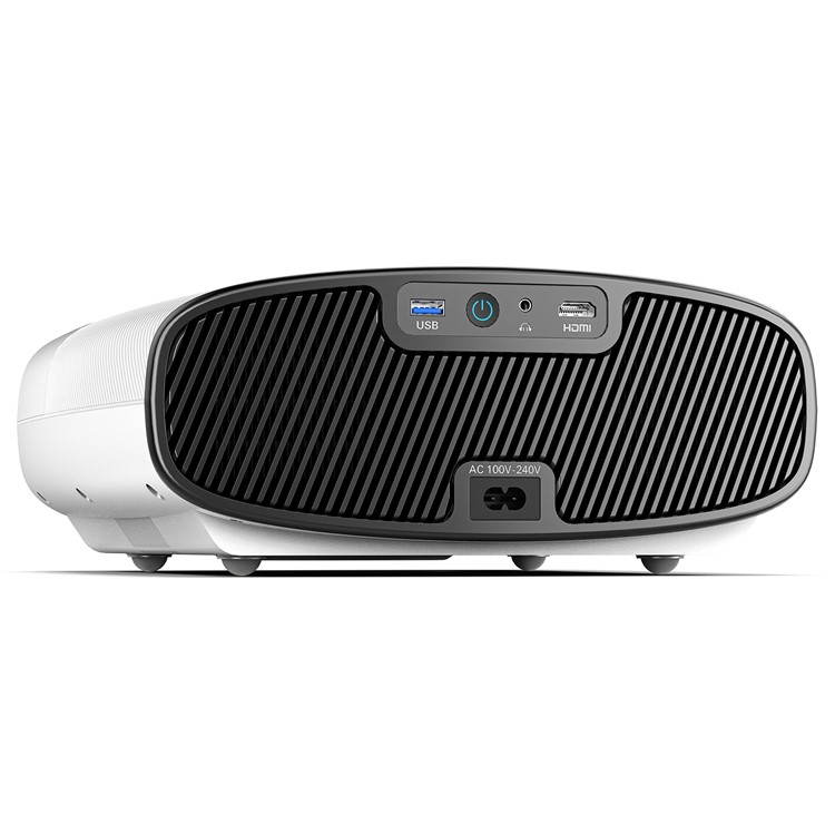 Multimedia LED Projektor Beamer Heimkino (600 ANSI) 1080P HD / HDMI / WiFi (2.4/5GHz) / Android 9.0 - Weiss