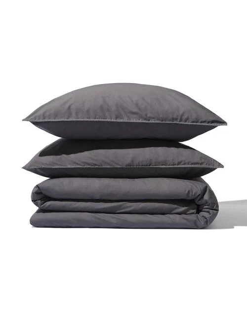 housse de couette percale 240x200/220 gris foncé