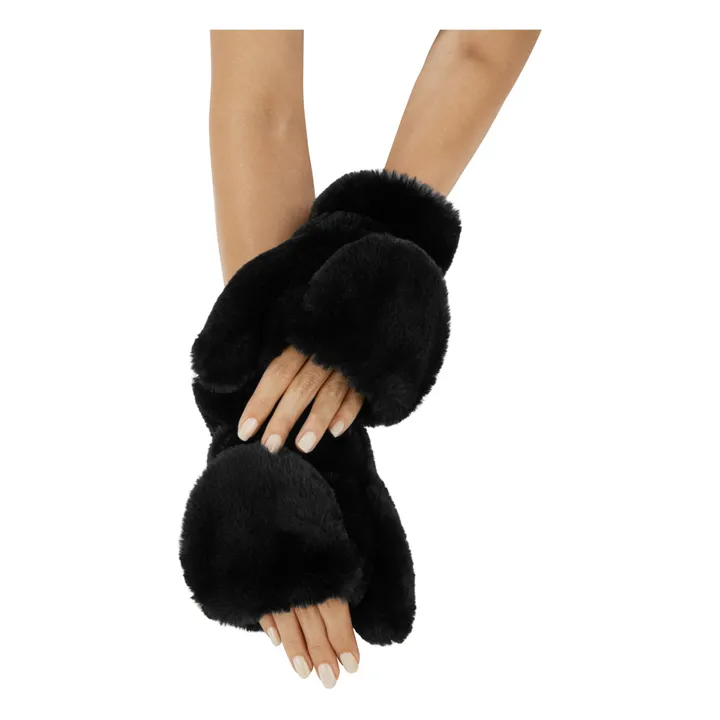 Apparis Moufles Façon Fourrure Coco | Noir