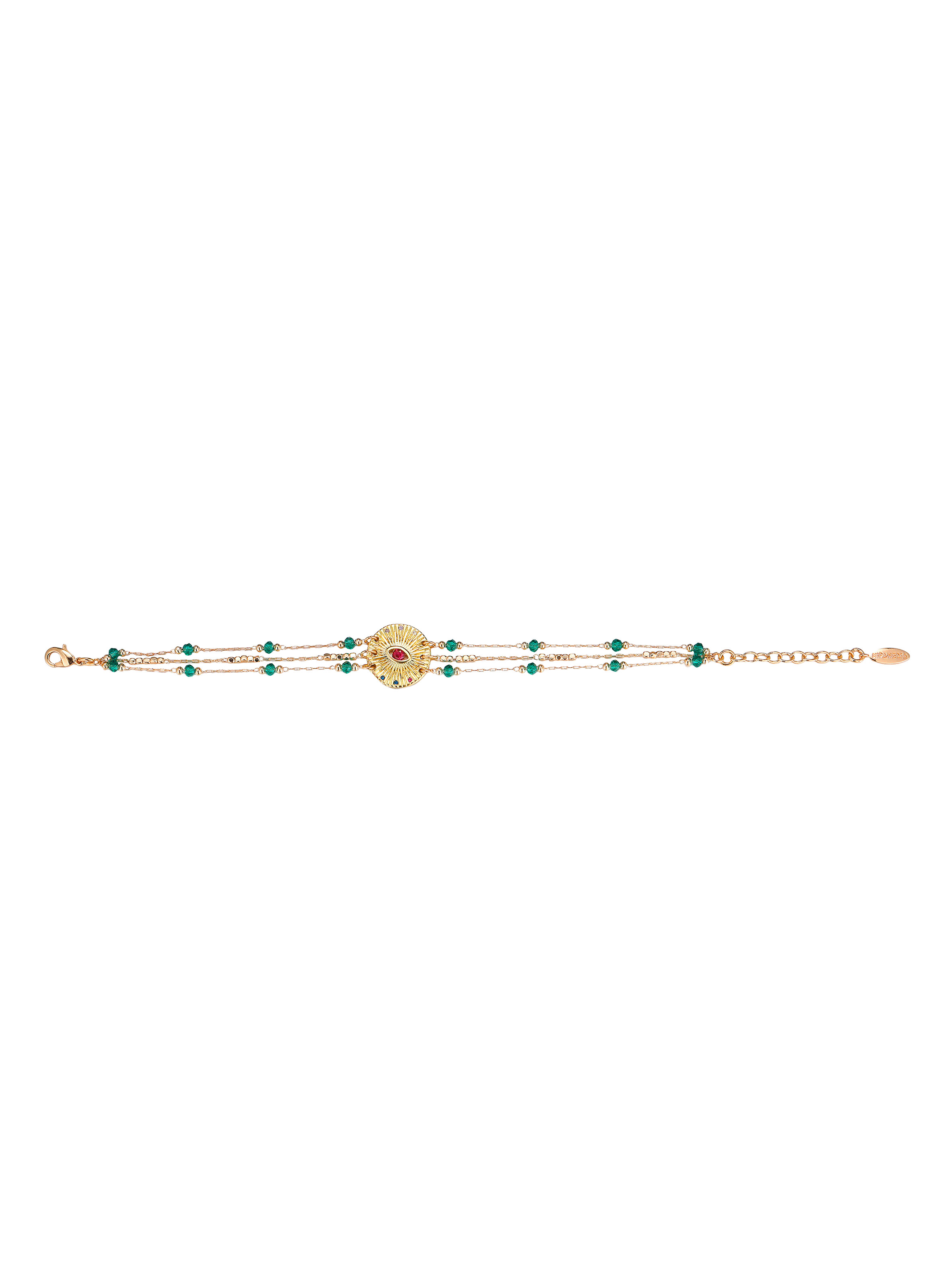 THEODOSE - Bracelet multiliens avec cabochon en laiton | Multicolore