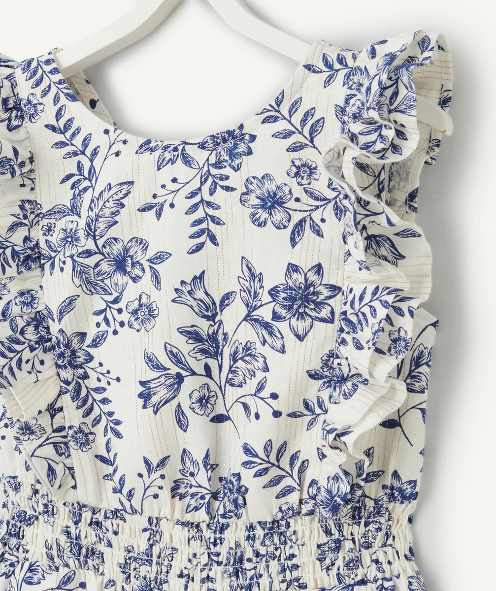 combishort fille en viscose responsable imprimé à fleurs