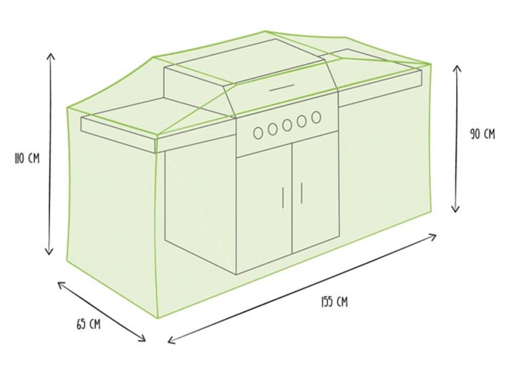 Perel BBQ beschermhoes - 80x155x65cm