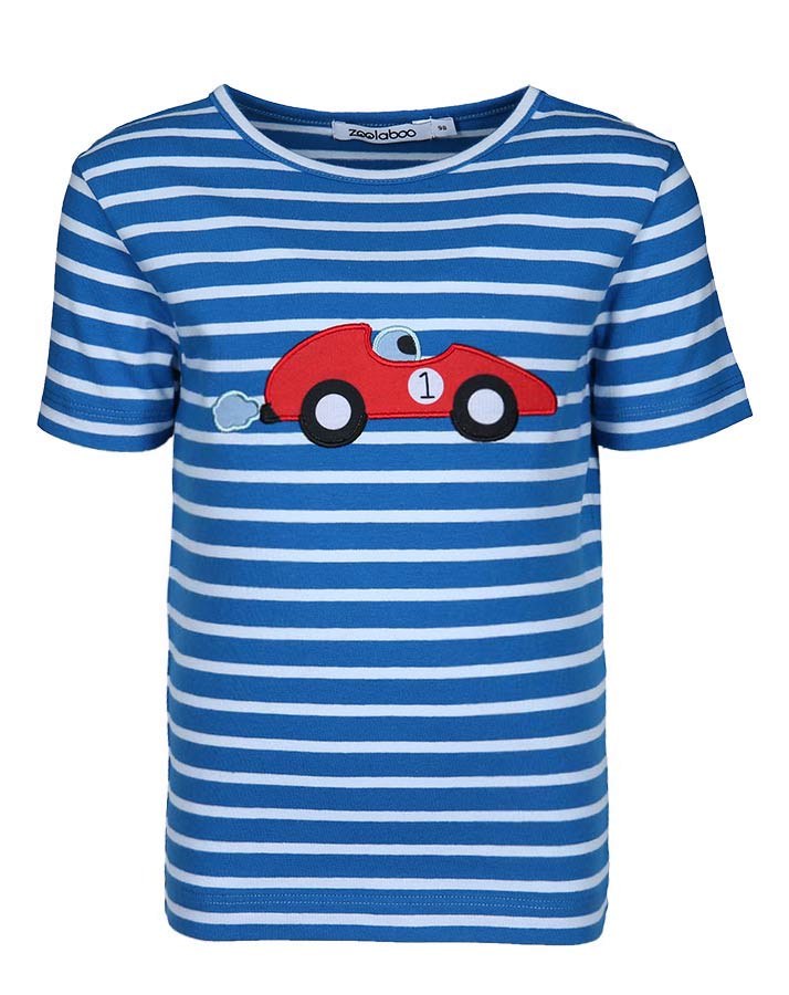 T-Shirt RENNAUTO ROSSO gestreift in blau/weiß