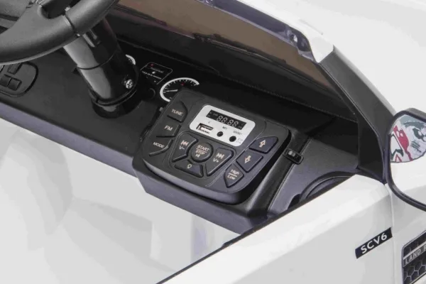 Land Rover Discovery elektrisk børnebil hvid   fjernbetjening   EVA-hjul   langsom start   MP3-radio