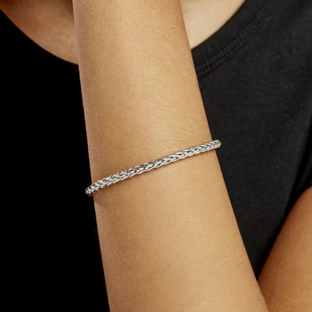 Bracelet Jayna Maille Palmier Or Blanc