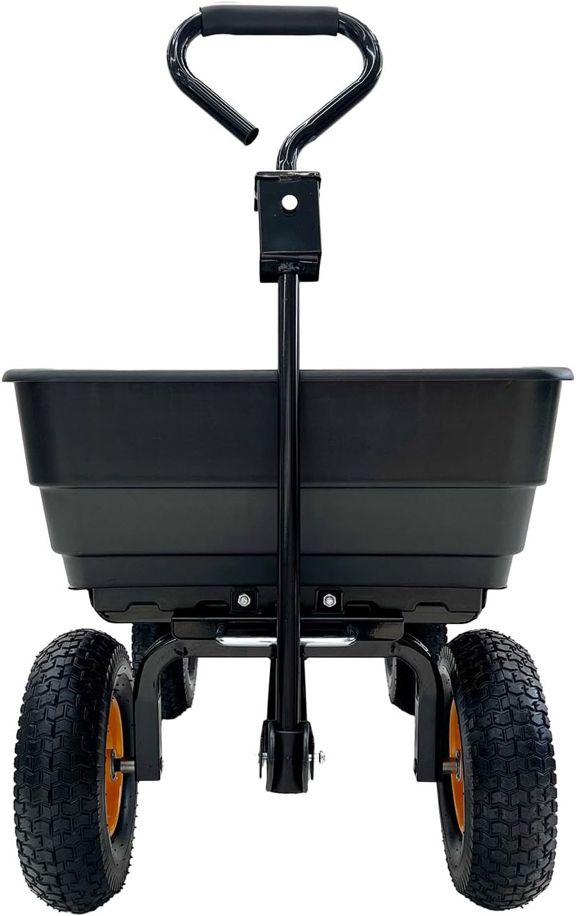 Westmann Prakta M Gartenwagen | Kunststoffkarre mit Kippfunktion | 125 L | 300 kg Tragkraft | Luftreifen & Zugstange