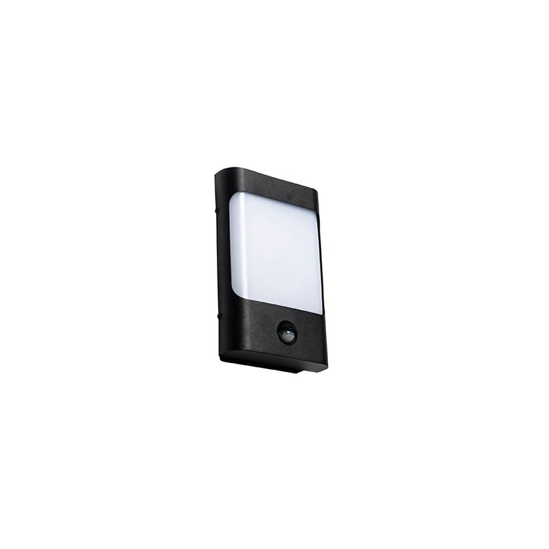 Wandlamp zwart incl. LED IP44 met bewegingssensor - Khuvan