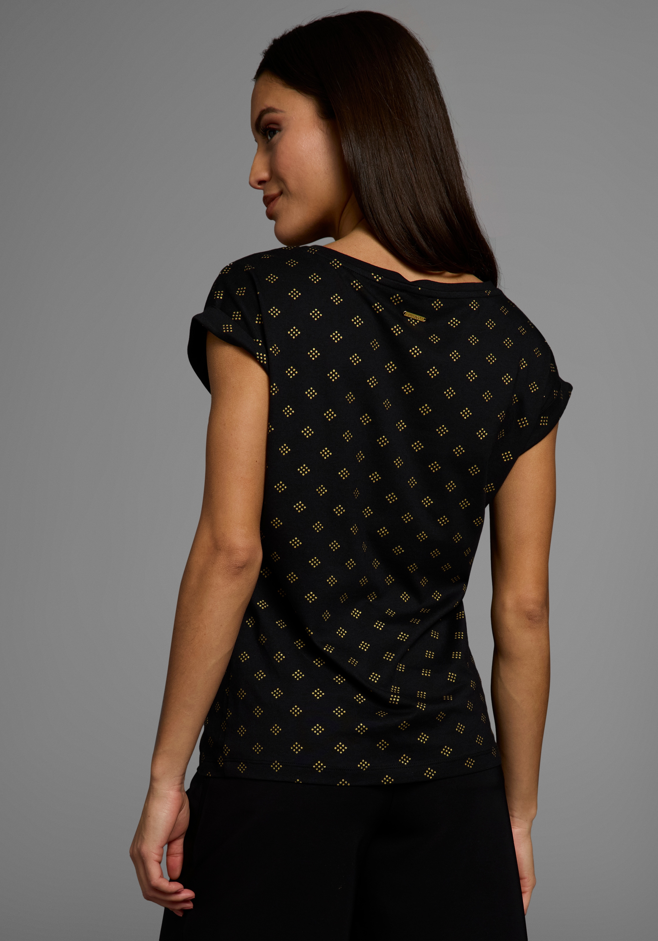 Laura Scott Rundhalsshirt , mit minimalistischem Graphik-Allover-Print