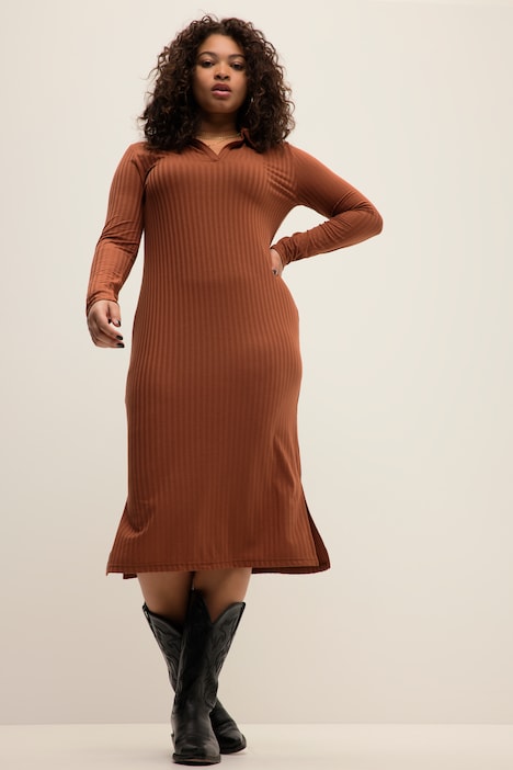 Jersey-Midikleid, Slim Shape, Langarm