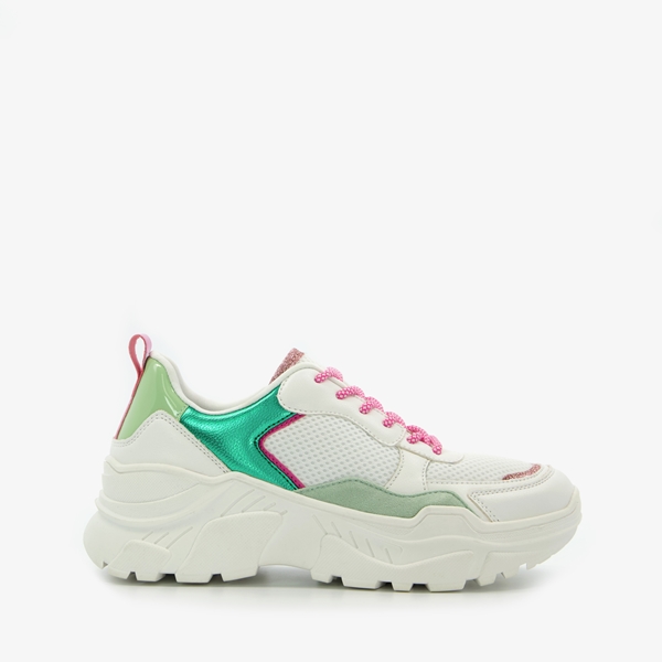 Blue Box dames dad sneakers metallic groen