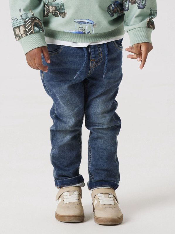 Jogger-Fit Jeans - Blauw - Katoen - Regular Fit - Verstelbare Taille