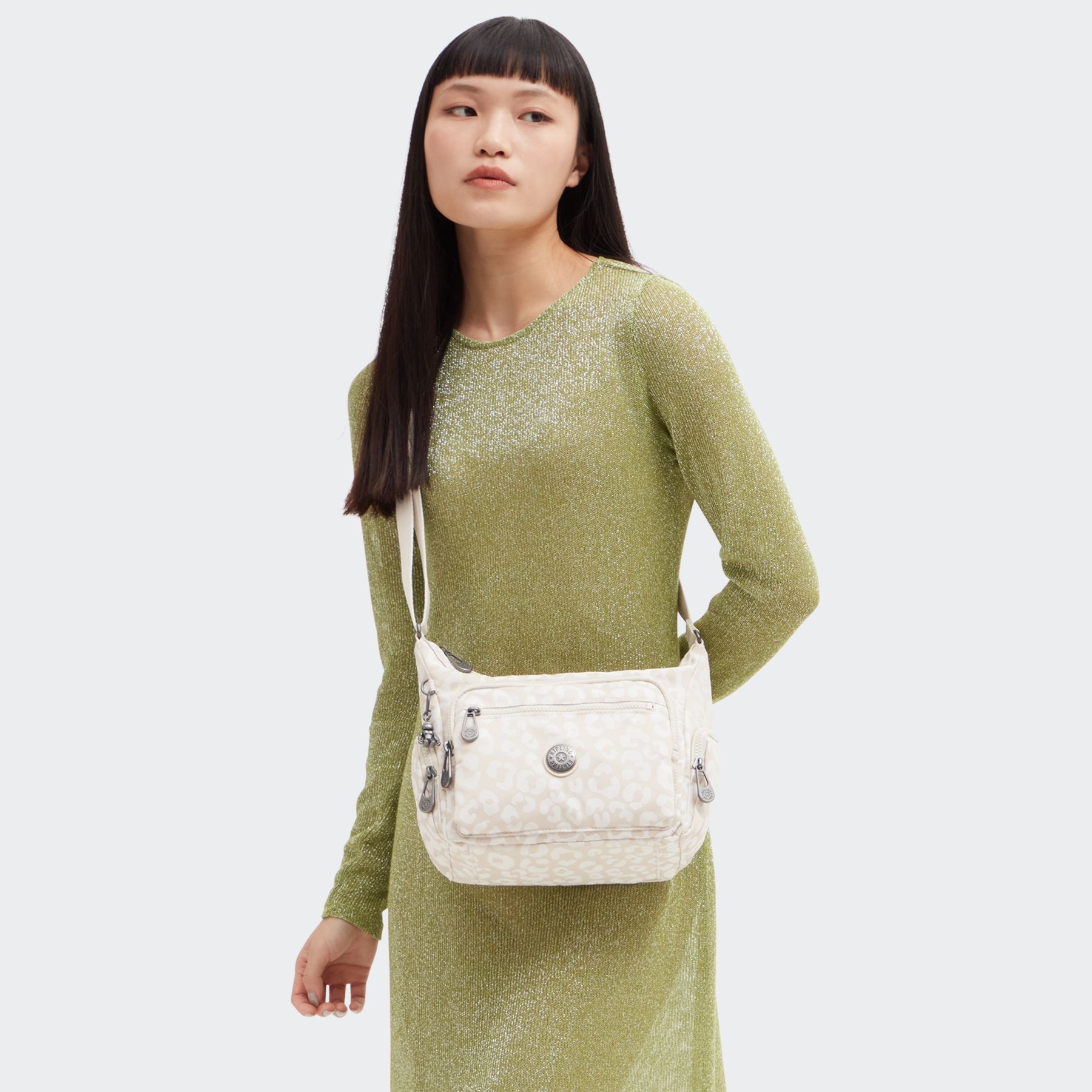 GABBIE S Petit sac bandoulière à compartiments multiples - White Cheetah J