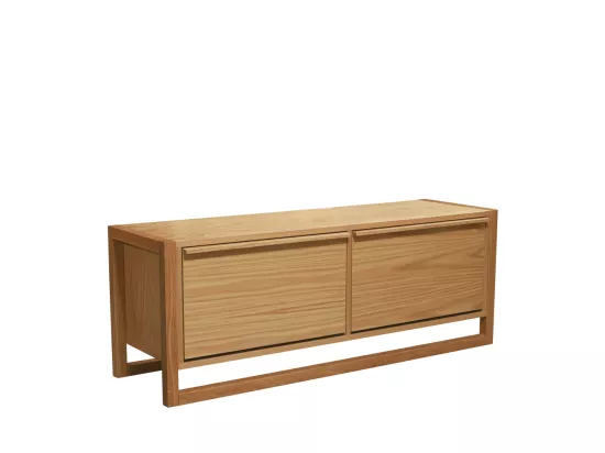 NewEst - Meuble à chaussures 2 compartiments en bois L120cm - Bois clair