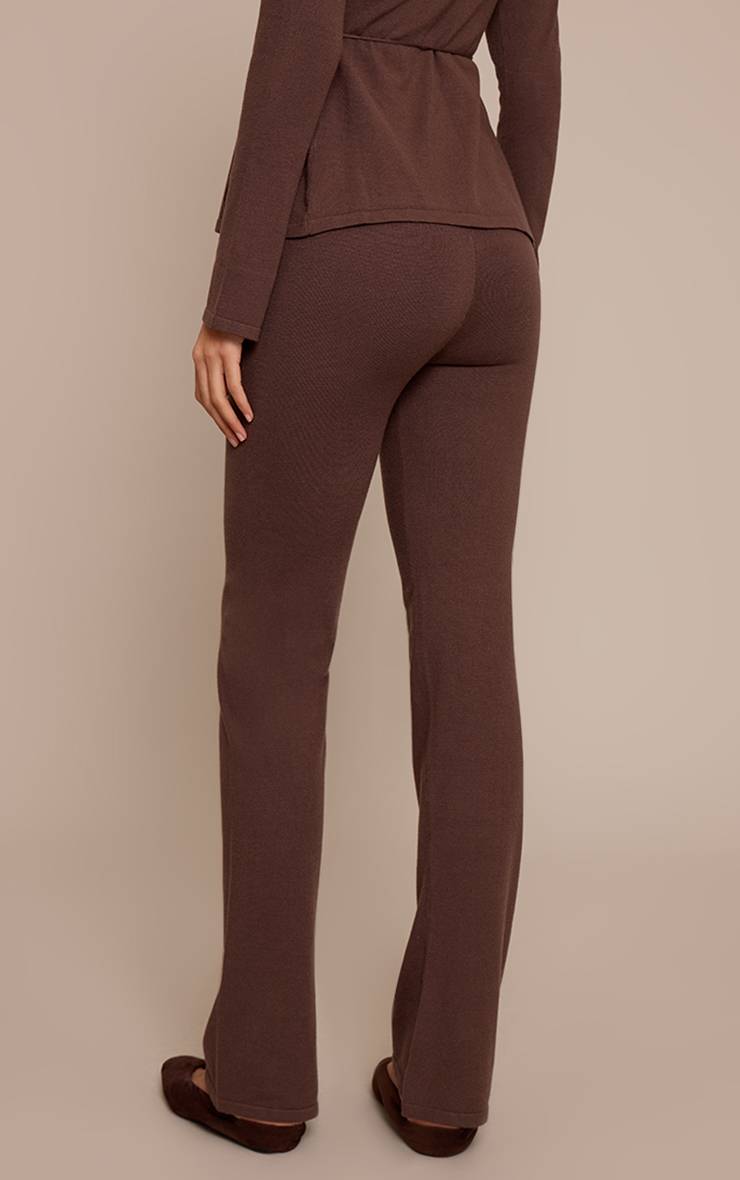 Chocolat Legging Évasé En Maille Fine Tall