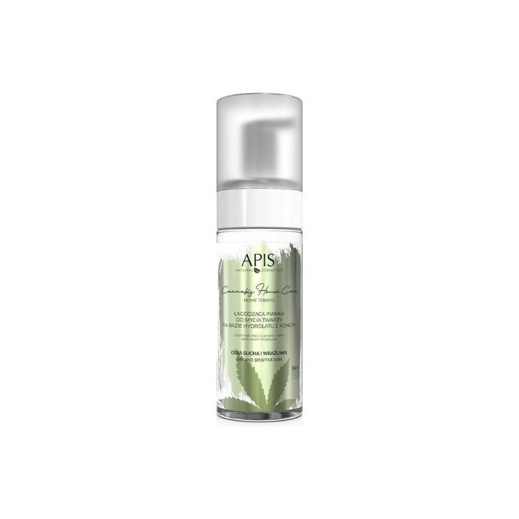 Apis Cannabis Home Care verzachtende face wash foam op basis van hennep hydrolaat 150 ml
