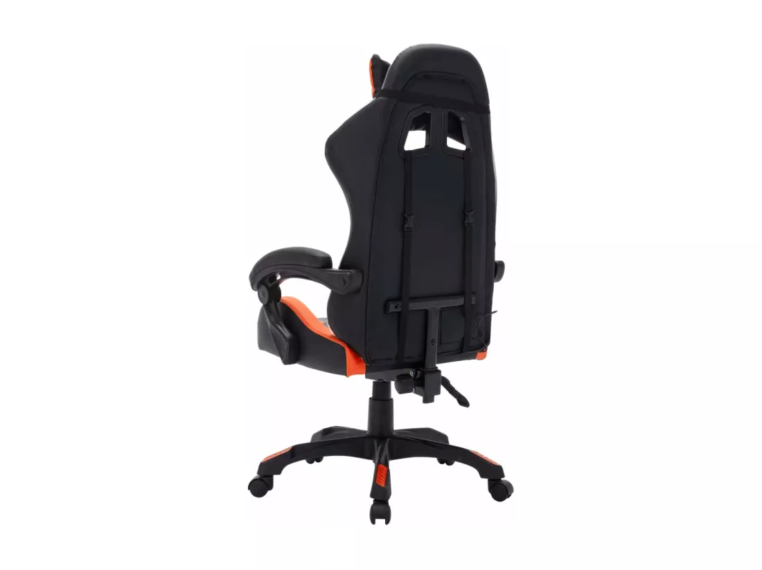 Fauteuil de jeux vidéo avec LED RVB Orange et noir Similicuir