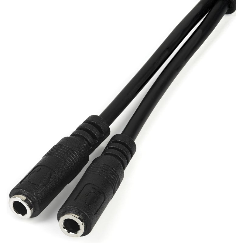 StarTech.com Adaptateur pour casque avec prises pour écouteur et microphone séparées - Mini-Jack 3,5mm 1x (M) 2x (F) - Noir