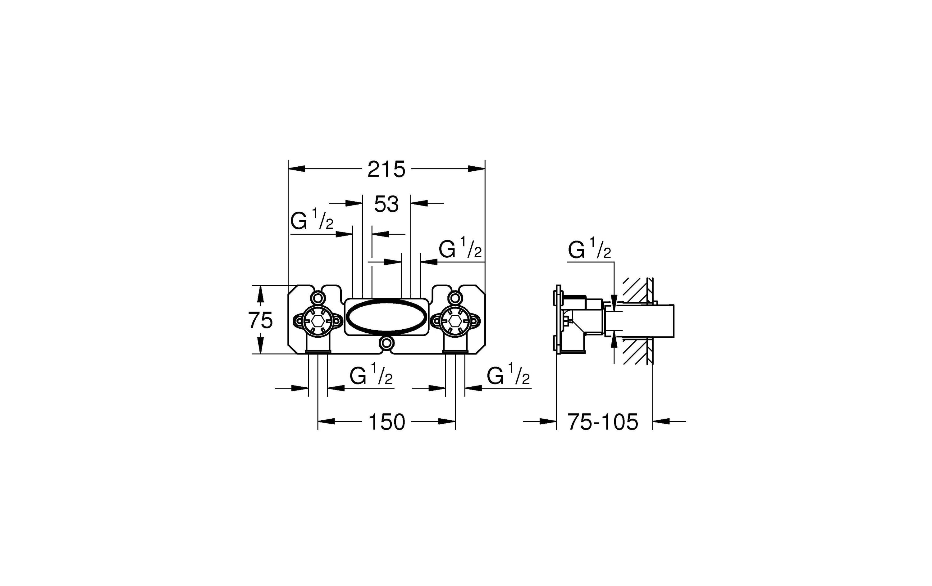 Thermostat Unterputz-Einbaukörper<br>Geeignet für Thermostat Auf-/Unterputz Kombination