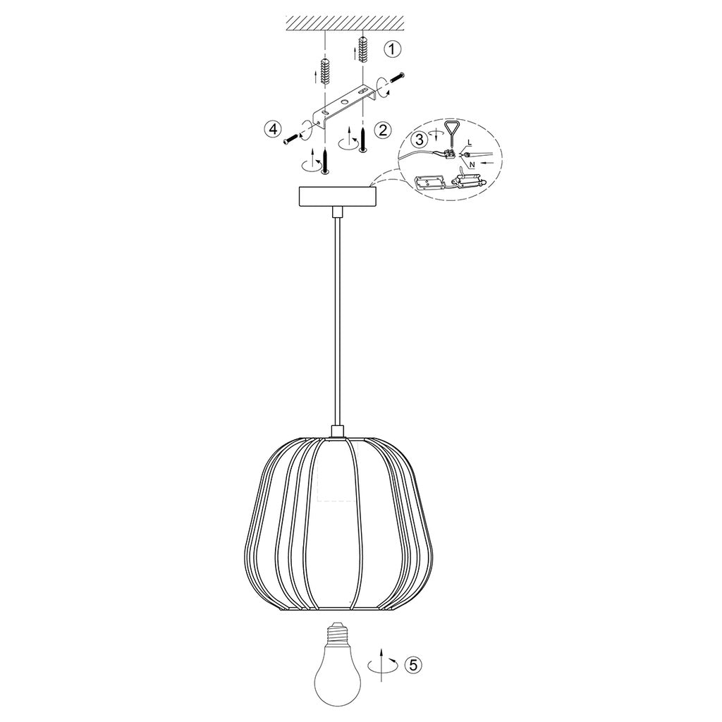 Anne Light & Home Hanglamp Sable CrÃ¨me Linnen Ã 28cm E27 fitting