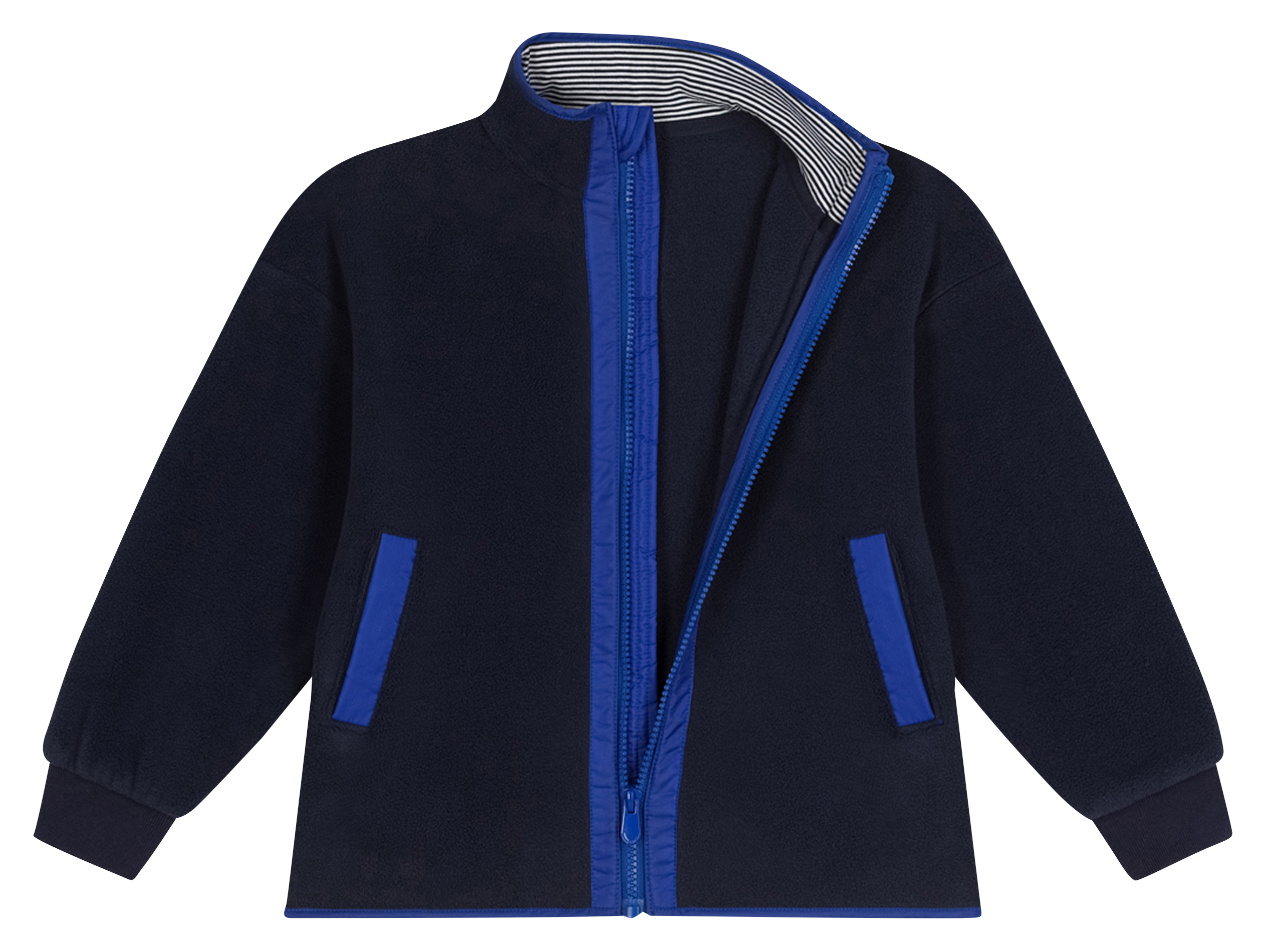 Veste polaire droite à col montant | Bleu