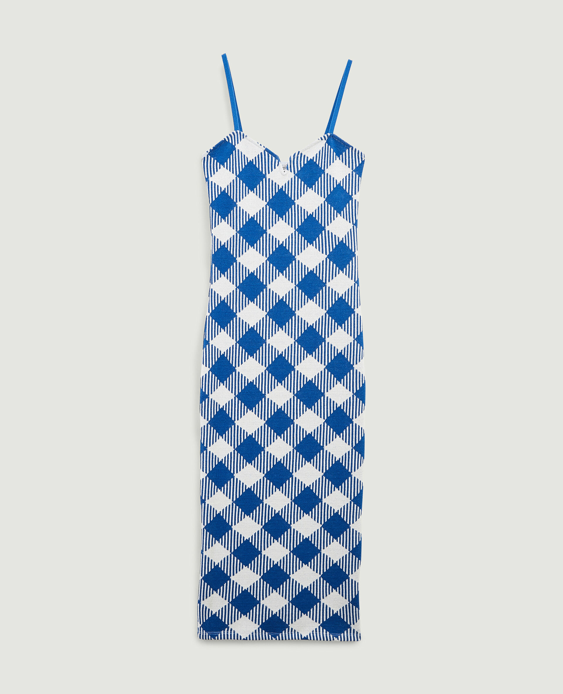 Robe longue en maille - Bleu