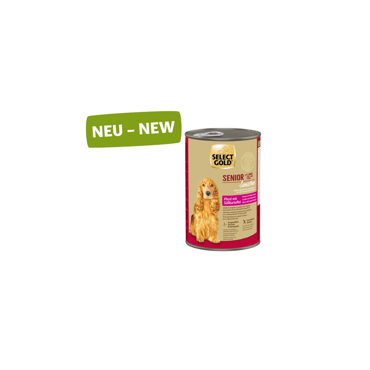 SELECT GOLD Nassfutter Hund Sensitive Senior Pferd mit Süßkartoffel 6x400 g