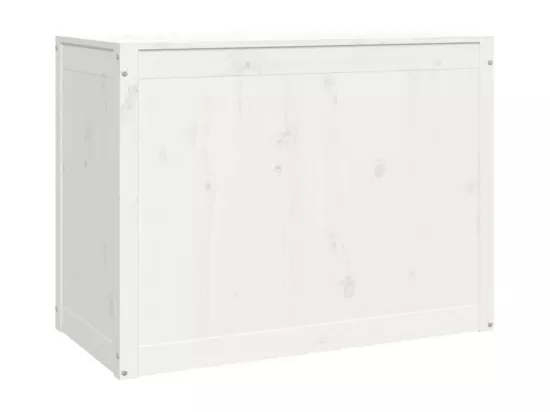Boîte à linge Blanc 88,5x44x66 cm Bois massif de pin