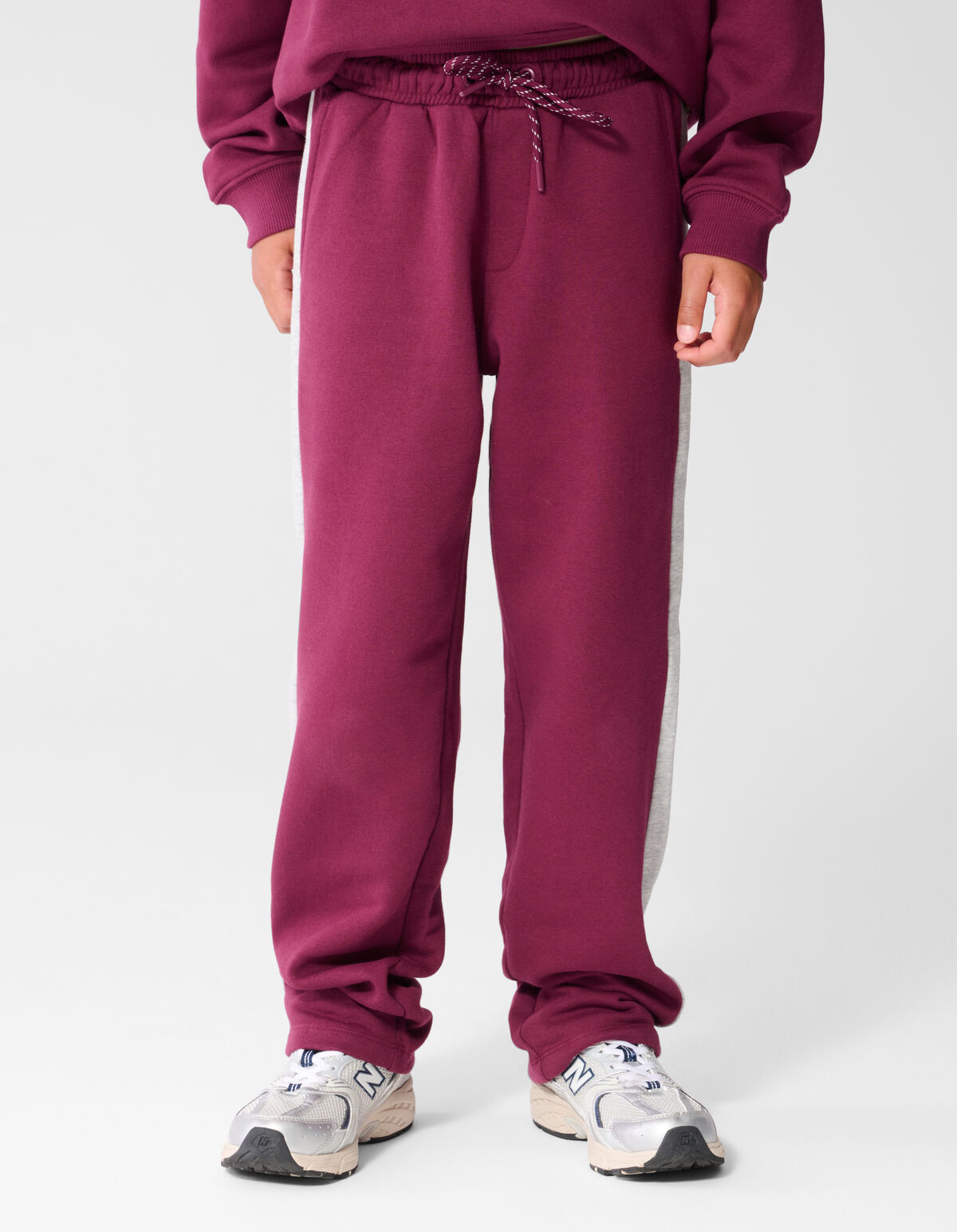 Relaxed Fit Sporty Broek Donkerrood