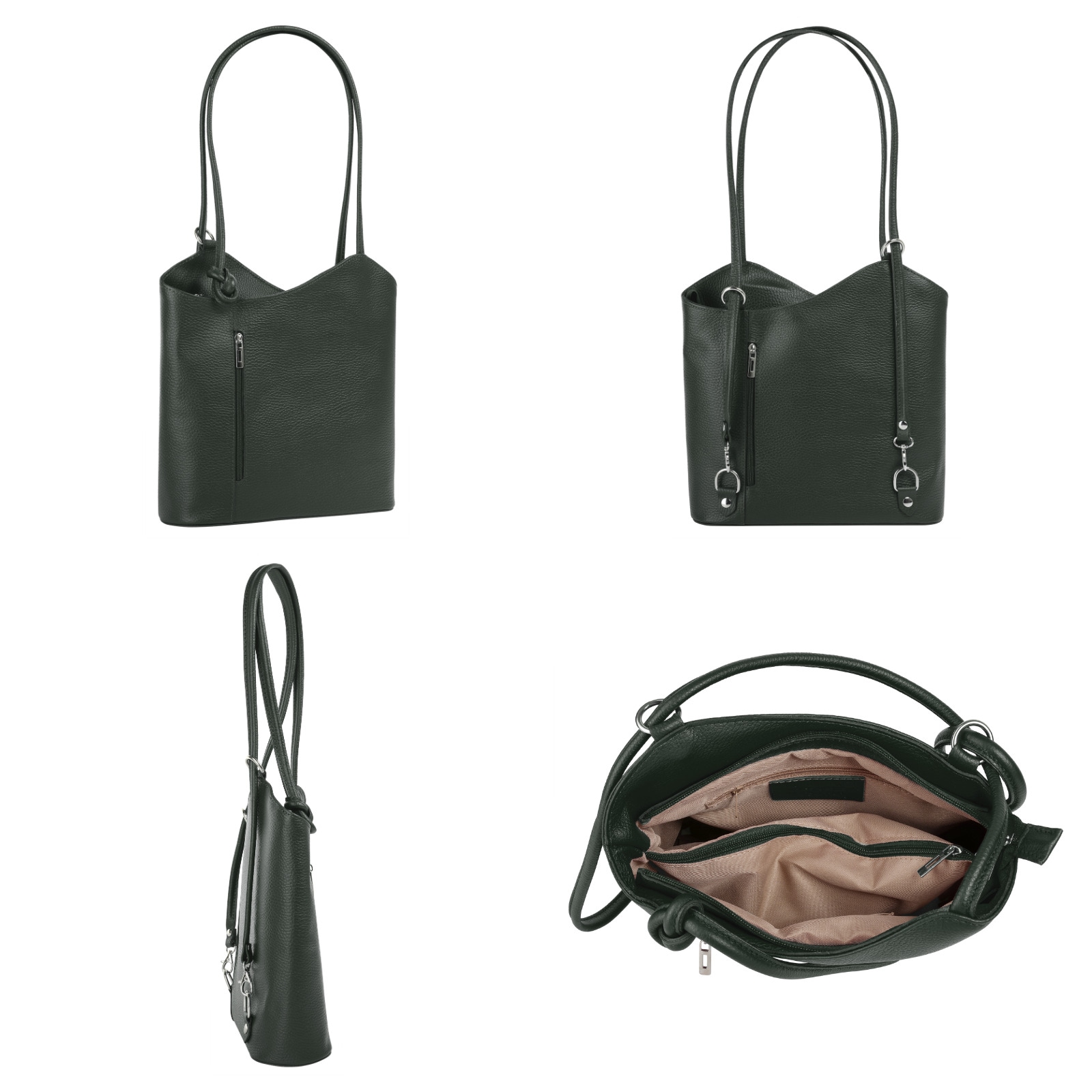 Cluty Cityrucksack echt Leder, Made in Italy