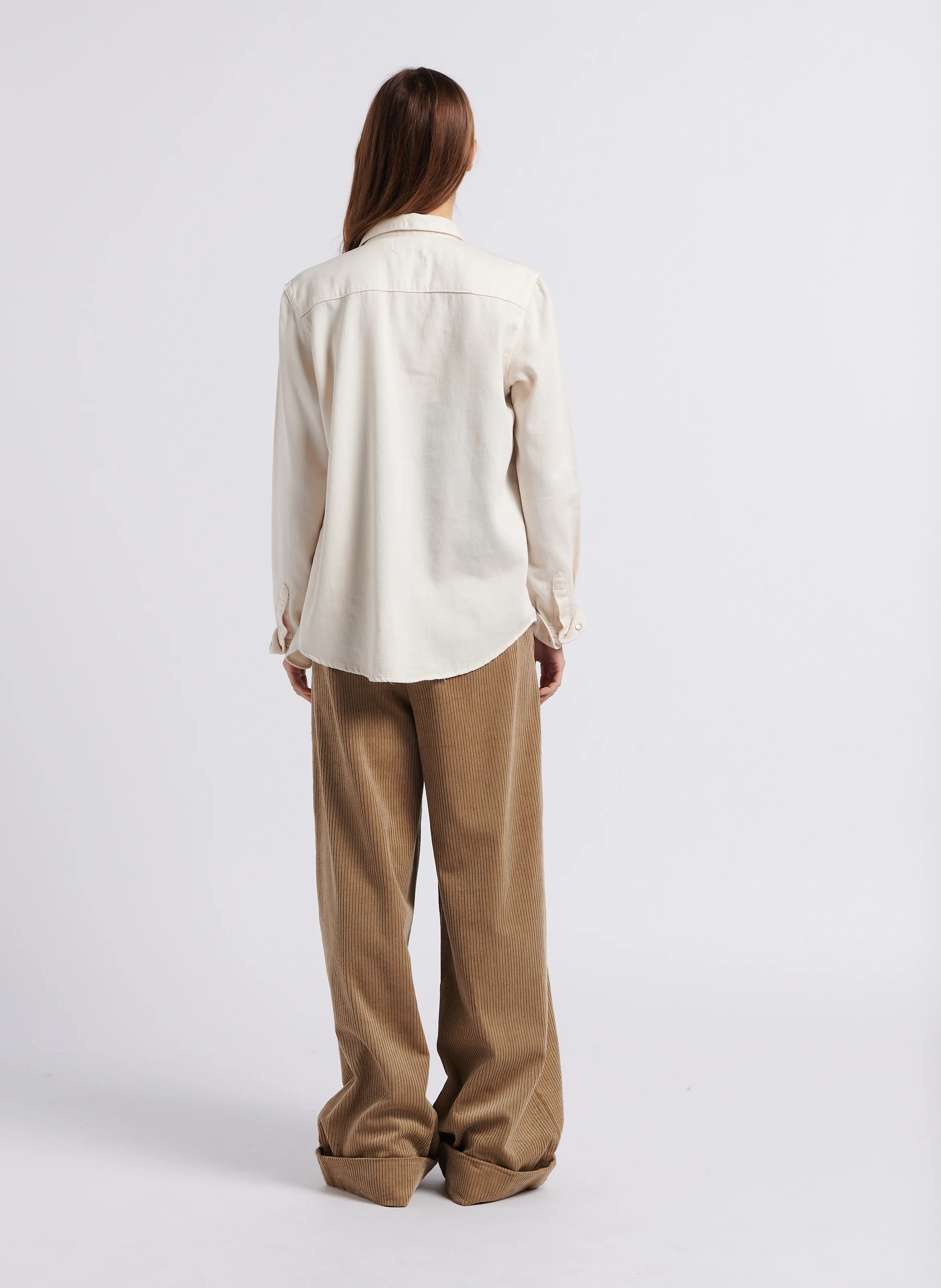 Chemise droite col classique en coton | Blanc