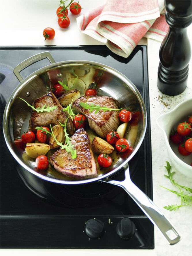 Le Creuset 3-PLY Stegepande u/belægning 28cm Silver