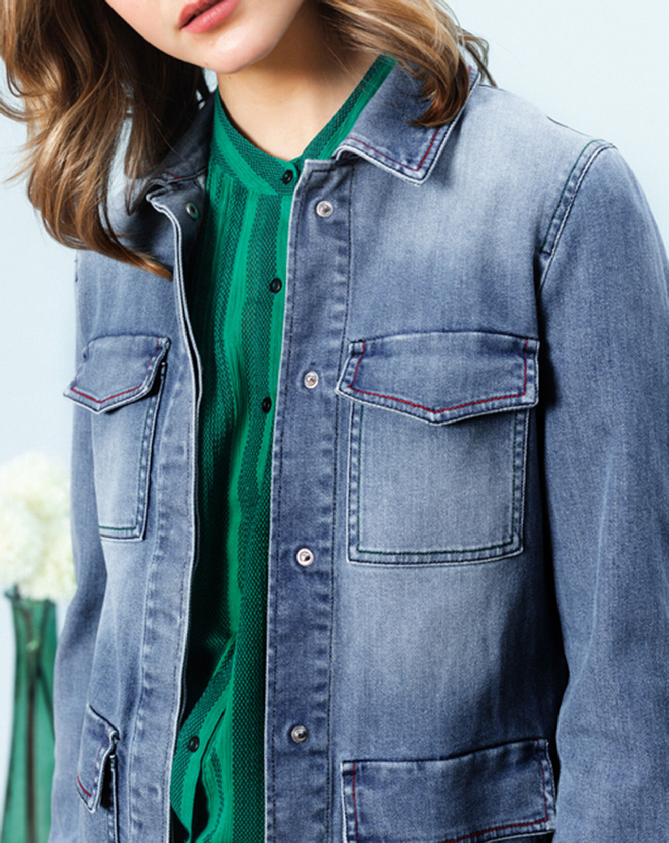 Caroll Veste Saharienne en jean Dorayaki denim