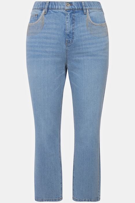 Mom-Jeans, Wide Legs, 5-Pocket mit Kettenbändern, Zippfly