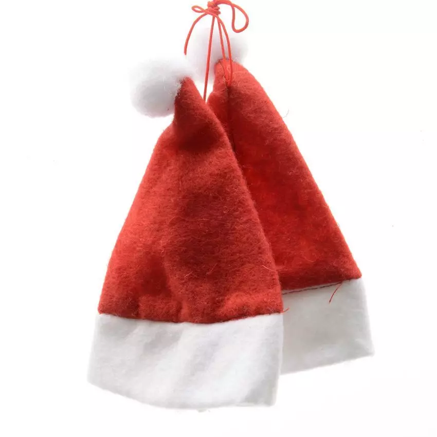 Lot de 2 bonnets à suspendre (H14 cm) Mini bonnets Rouge