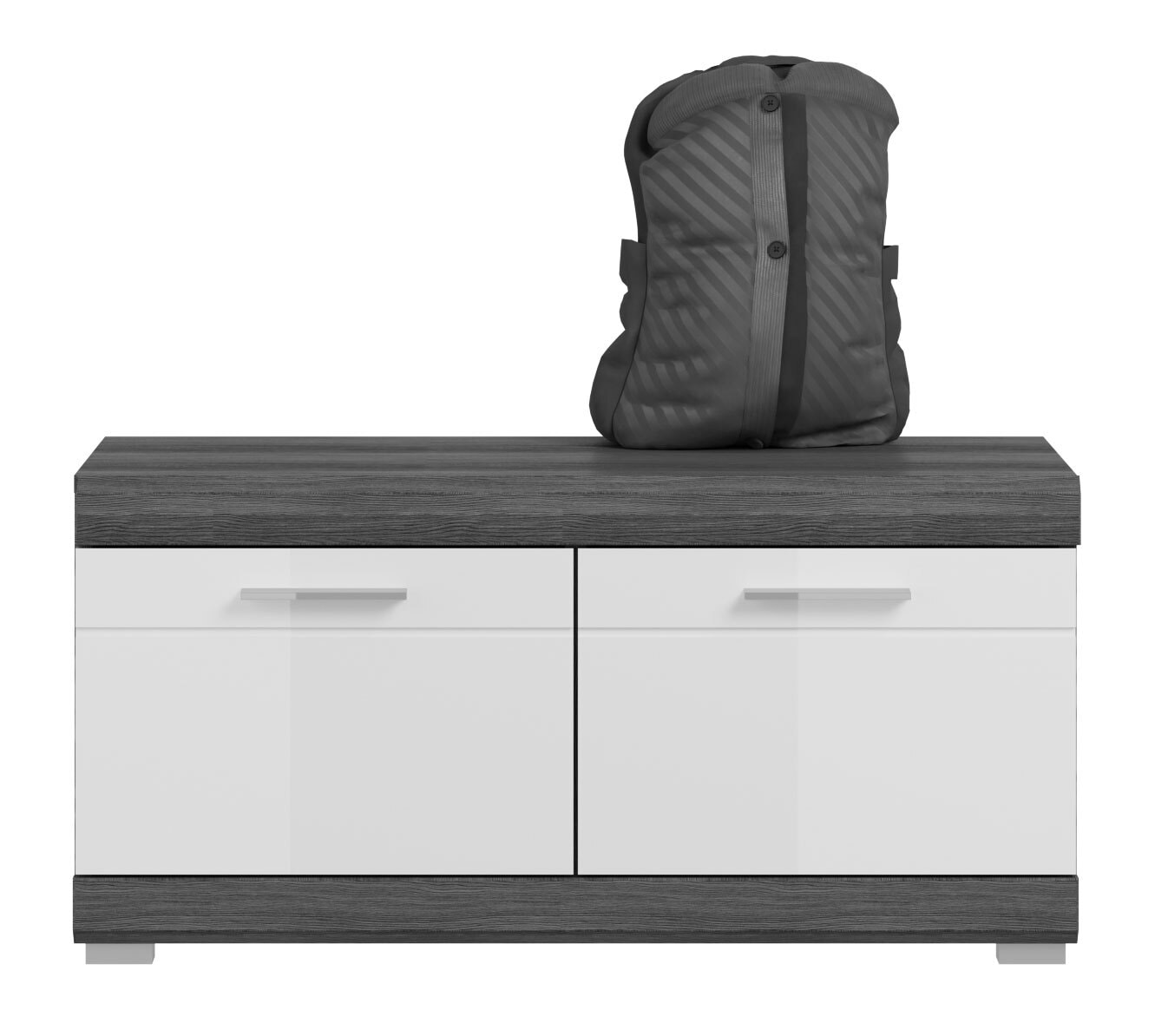 Sitzbank Scout Rauchsilber / Weiß Hochglanz 90x44x40 cm