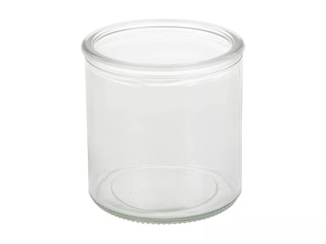Lanterne en bambou et bois avec bougeoir en verre