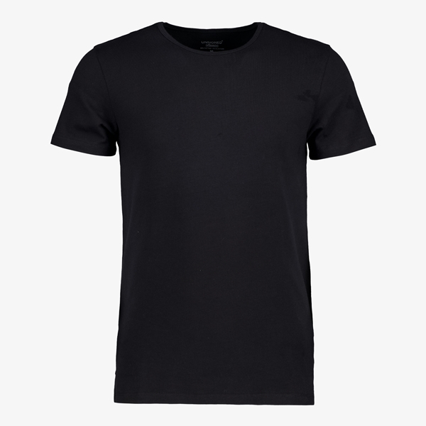 Unsigned heren T-shirt zwart ronde hals