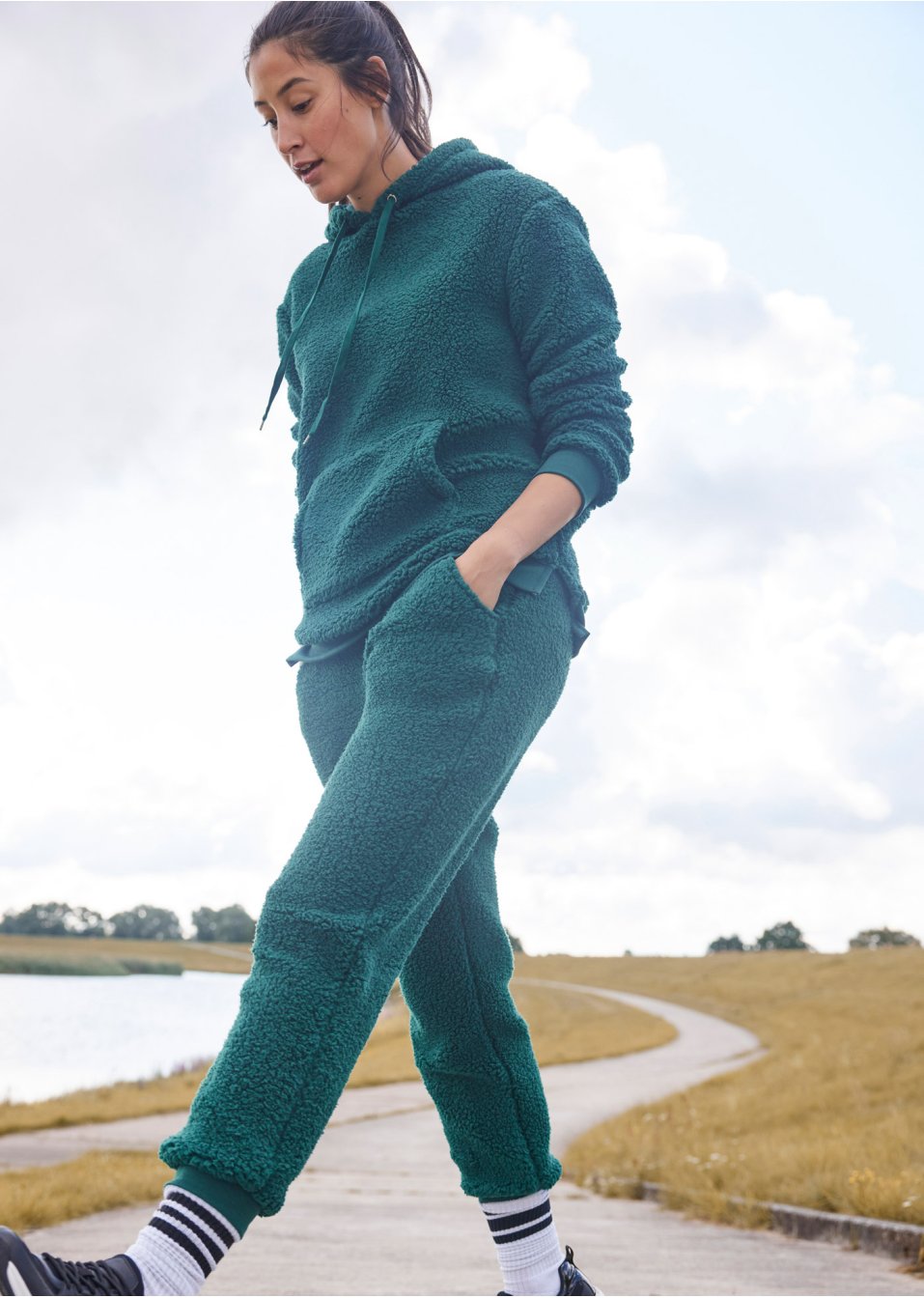 Pantalon de jogging en polaire peluche