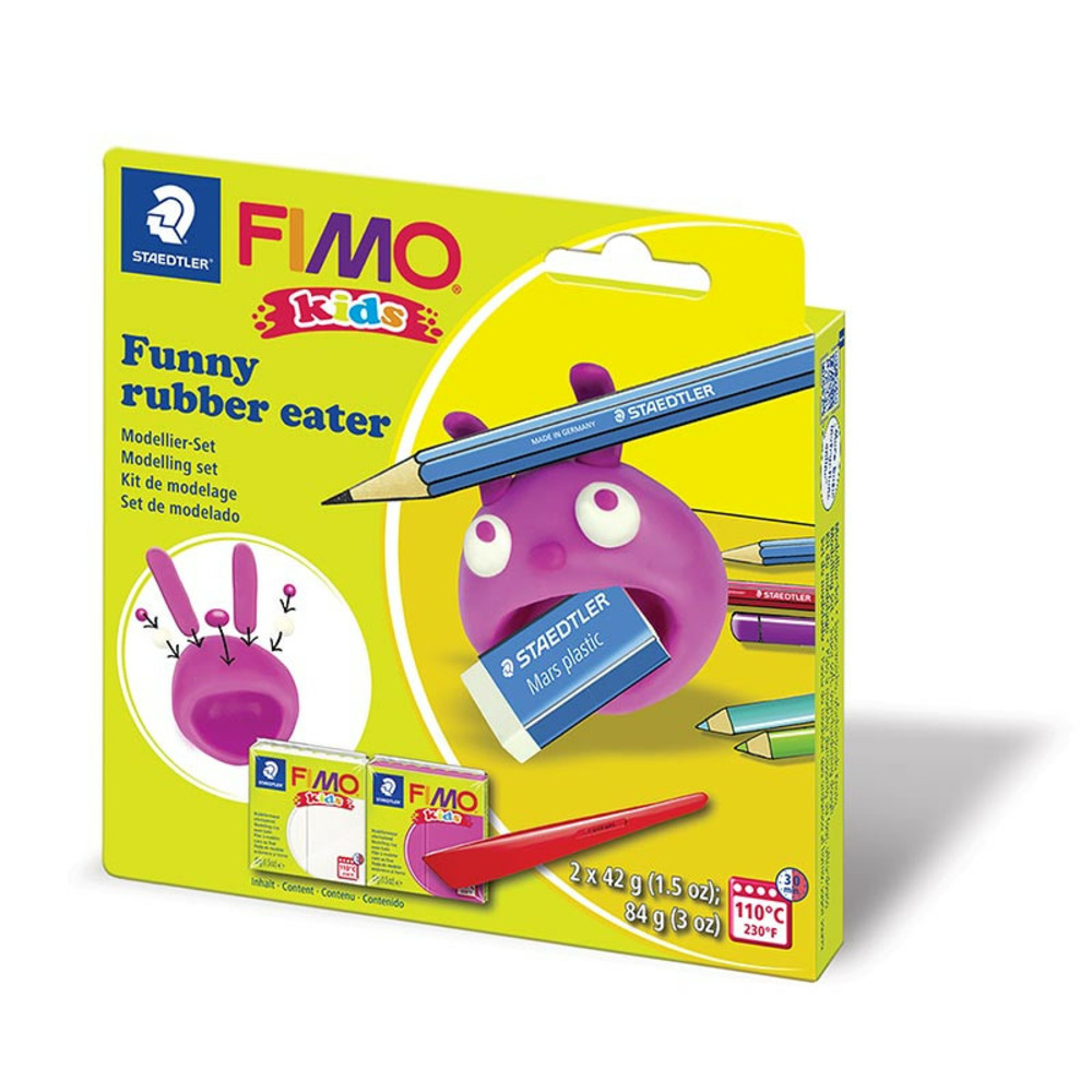 Coffret modelage enfant - pâte polymère - gomme
