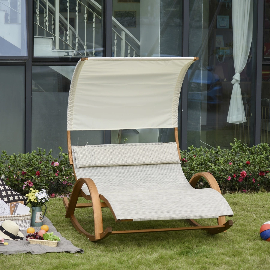 Outsunny Sonnenliege für 2 Personen grau, weiß